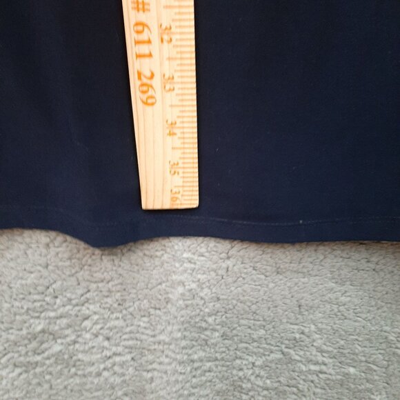 Lauren Ralph Lauren Nave Blue Classic Sleeveless Dress Faux wrap belt Size 12 - Picture 4 of 9